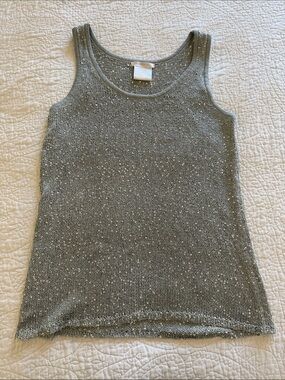 Matty M Grey and Silver Sparkly Sequin Knit Tank
